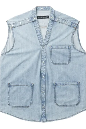Y / PROJECT Patch pocket detailing denim vest