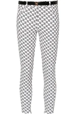 Elisabetta Franchi Logo-print slim-cut trousers
