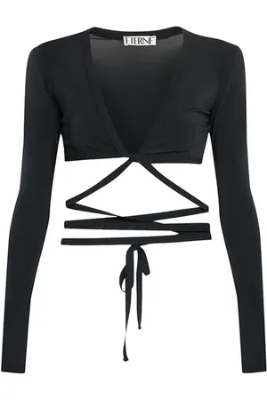 ÉTERNE Simone V-neck crop top