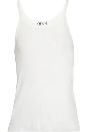 ÉTERNE Ribbed-knit cotton tank top