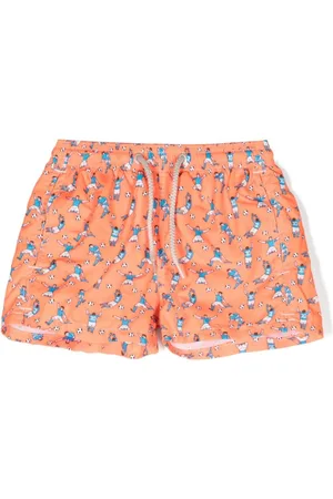 MC2 SAINT BARTH Jean Lighting soccer fan-print swim shorts