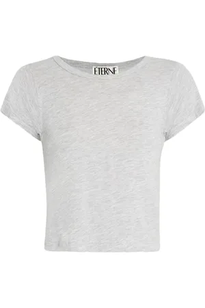 ÉTERNE Crew-neck cropped T-shirt