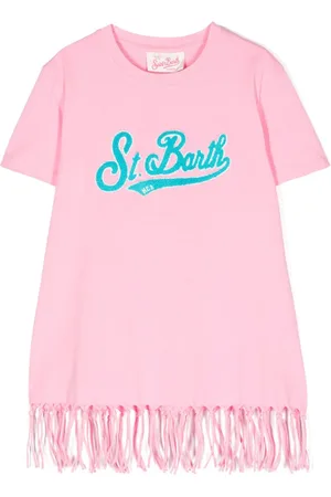 MC2 SAINT BARTH Flocked-logo cotton dress