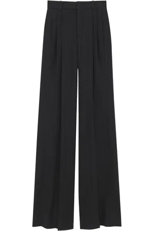 Saint Laurent Pinstripe wide-leg tailored trousers