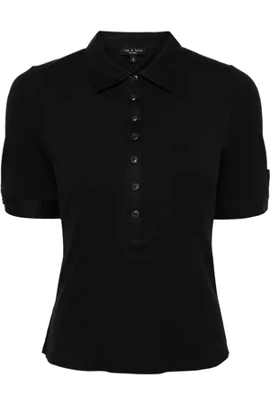 RAG&BONE Ribbed cotton-modal blend polo shirt