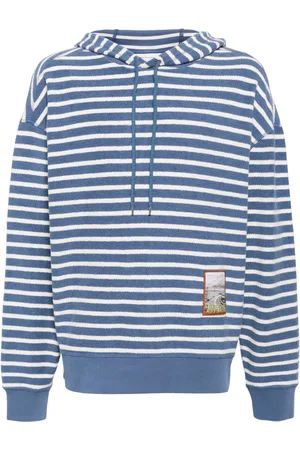 Maison Kitsuné Appliqu??-logo striped cotton hoodie