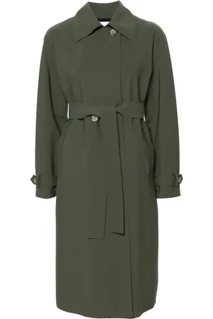 Harris Wharf London Spread-collar belted trench coat