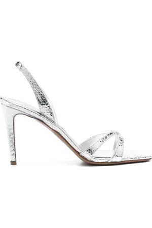PARIS TEXAS 95mm metallic-leather sandals