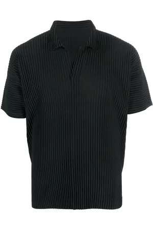 Issey Miyake Basic plissé polo shirt