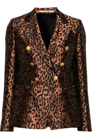 TAGLIATORE Leopard-print double-breasted blazer