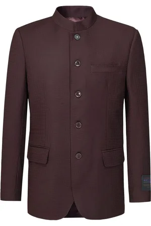 SHANGHAI TANG Stand up-collar wool blazer