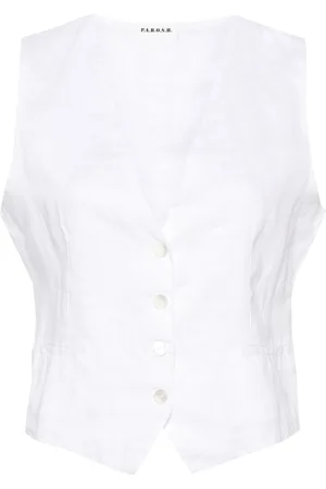 P.A.R.O.S.H. Button-up linen gilet