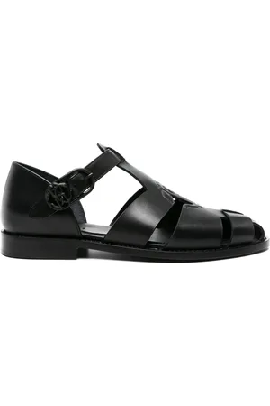 Roberto Cavalli Logo-embossed caged sandals