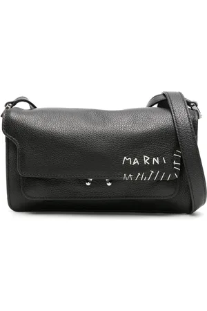 Marni Logo-stitched leather crossbody bag