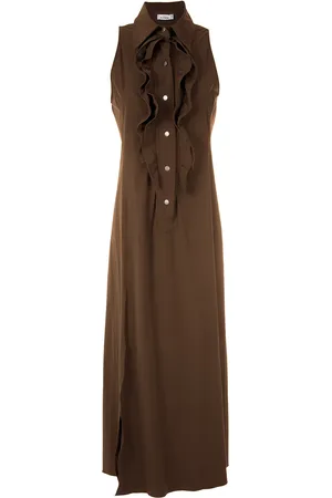 AMIR SLAMA Ruffle-trim maxi dress