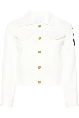 Patou Logo-patch cropped denim jacket