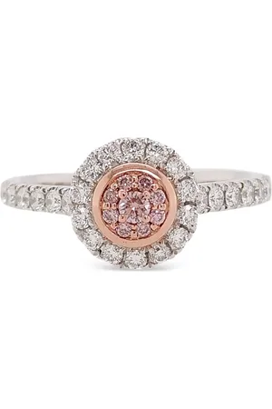 HYT Jewelry 18K rose gold and platinum half-pavé diamond ring