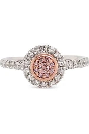 HYT Jewelry Rose gold and platinum half-pavé diamond ring