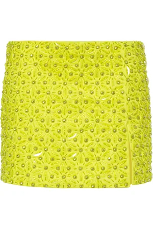 Des Phemmes Bead floral-embroidered mini skirt