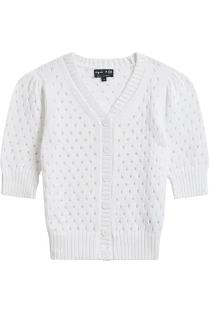AGNÈS B. Eyelet-embellished cotton cropped cardigan