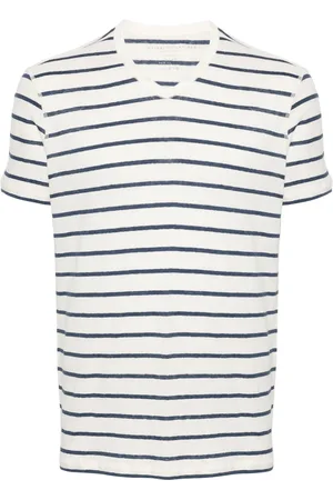 Majestic Striped V-neck T-shirt