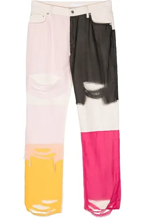 Helmut Lang Panelled low-rise straight-leg jeans