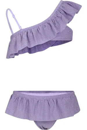 MC2 SAINT BARTH Lurex-detail ruffled bikini