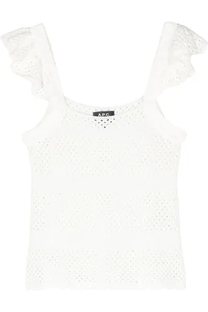 A.P.C. Ruffle-detailed open-knit top