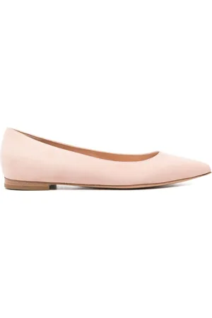 Gianvito Rossi Suede pointed-toe ballerina shoes
