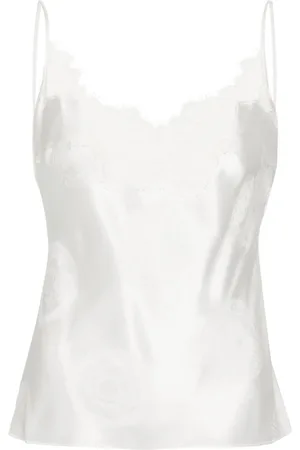 COPERNI Lace-trim silk tank top