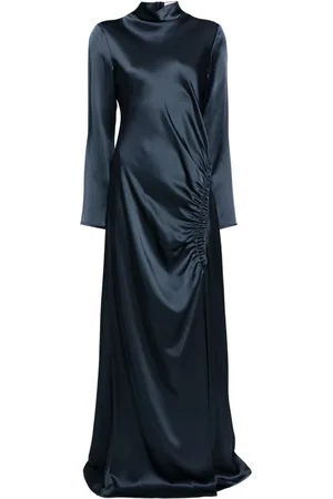 LAPOINTE Ruched satin dress