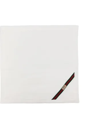 Gucci Web-stripe cotton blanket