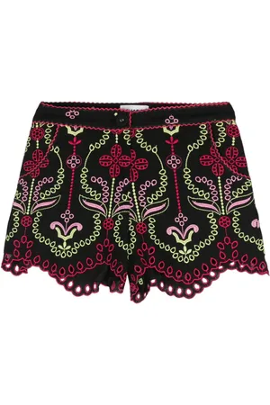 CHARO RUIZ IBIZA Mason floral-embroidered shorts