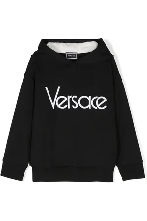 VERSACE Logo-print cotton hoodie