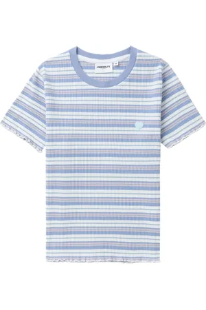 Chocoolate Striped ribbed-knit T-shirt