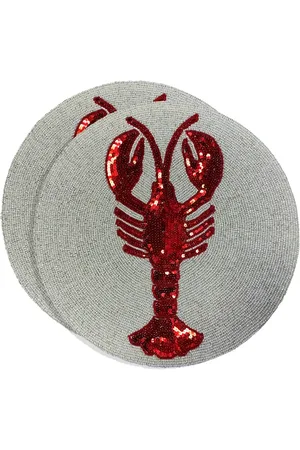 Les-Ottomans Lobster beaded placemat (set of two)