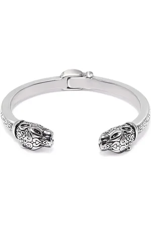Nialaya Panther engraved bangle bracelet