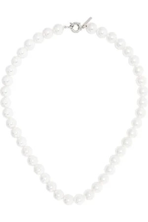 Ernest W. Baker Logo-plaque pearl necklace