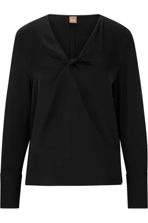 HUGO BOSS Twist-detailing silk blouse