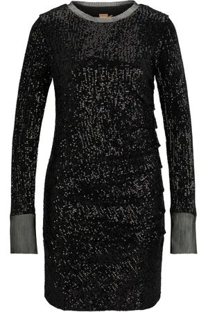 HUGO BOSS Long-sleeved sequinned minidress