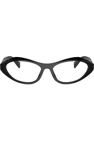 Prada Logo-engraved oval-frame glasses