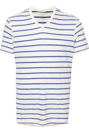 Majestic Striped V-neck T-shirt