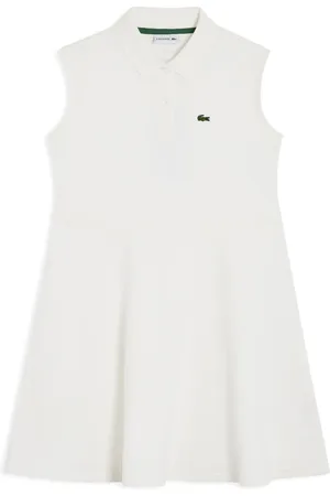 Lacoste Crocodile-embroidered flared dress