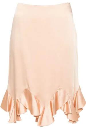 Stella McCartney Ruffled satin midi skirt