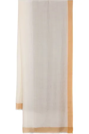 N.PEAL Contrasting-border cashmere scarf