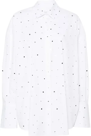 GIUSEPPE DI MORABITO Rhinestone-embellished poplin shirt