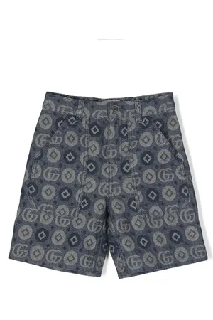 Gucci Monogram-jacquard denim shorts