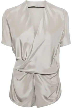 JNBY V-neck silk wrap blouse