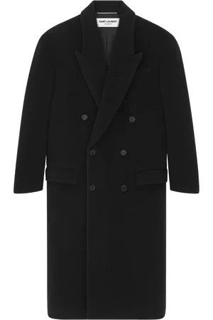 Saint Laurent Chevron wool double-breasted coat