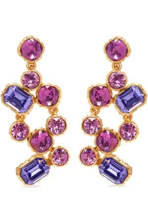 Oscar de la Renta Crystal Scramble drop earrings